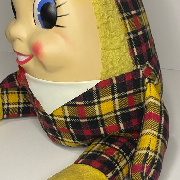 Vintage celluloid face Humpty Dumpty stuffed plush doll - Picture 5 of 11